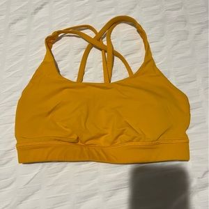 lululemon orange/gold sports bra size 4